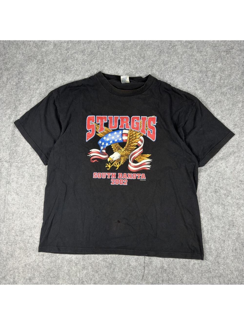 Vintage 2002 Sturgis South Dakota Biker Eagle T-Shirt (Size XL)